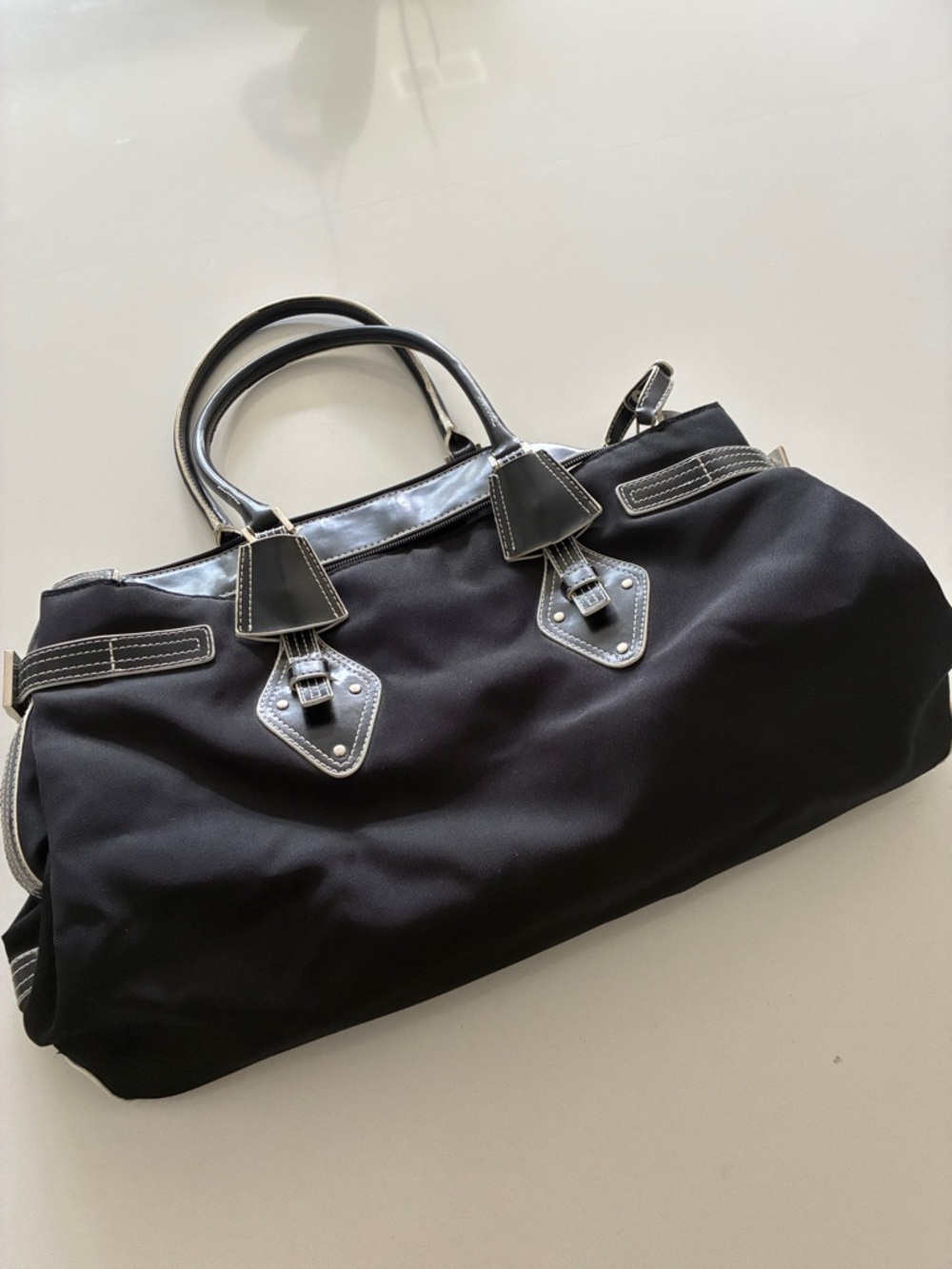 Black Duffle purse with Black Trim
